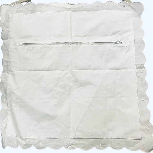 2 French Country Pure White Cotton Pillow Covers with Delicate Floral Embroidery - Picture 4 of 7